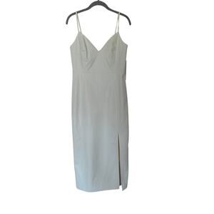 Calvin Klein Faux Leather Dress White Midi Slip Dress Size 4